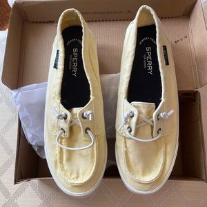 Sperry Womens Lounge Away Light Yellow Sneakers Size 10